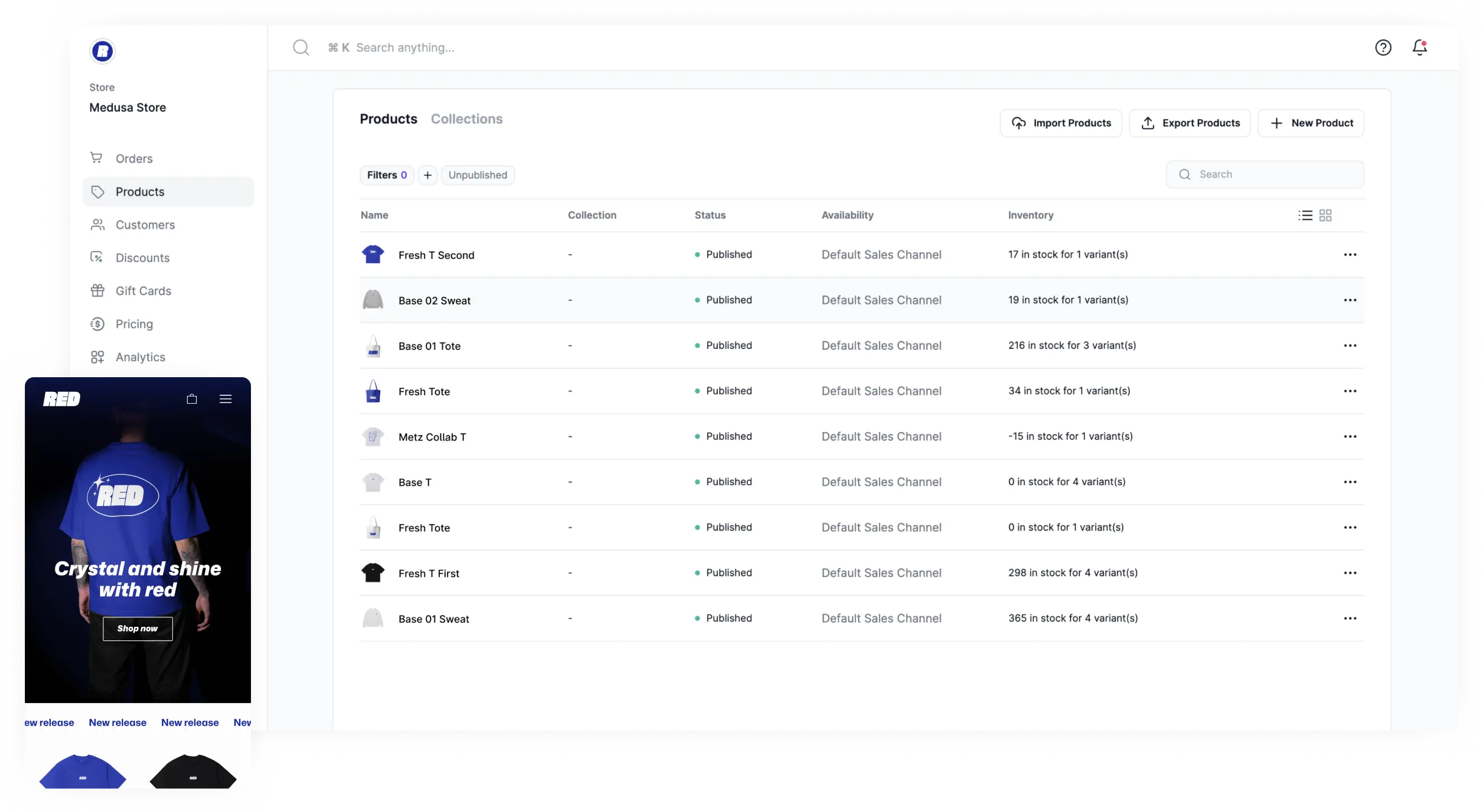 Medusa store dashboard and red mobile screenshot.png